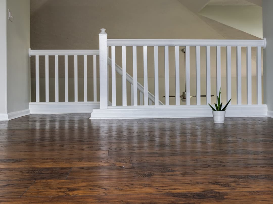 Wood-look luxury vinyl plank flooring in a bright living space