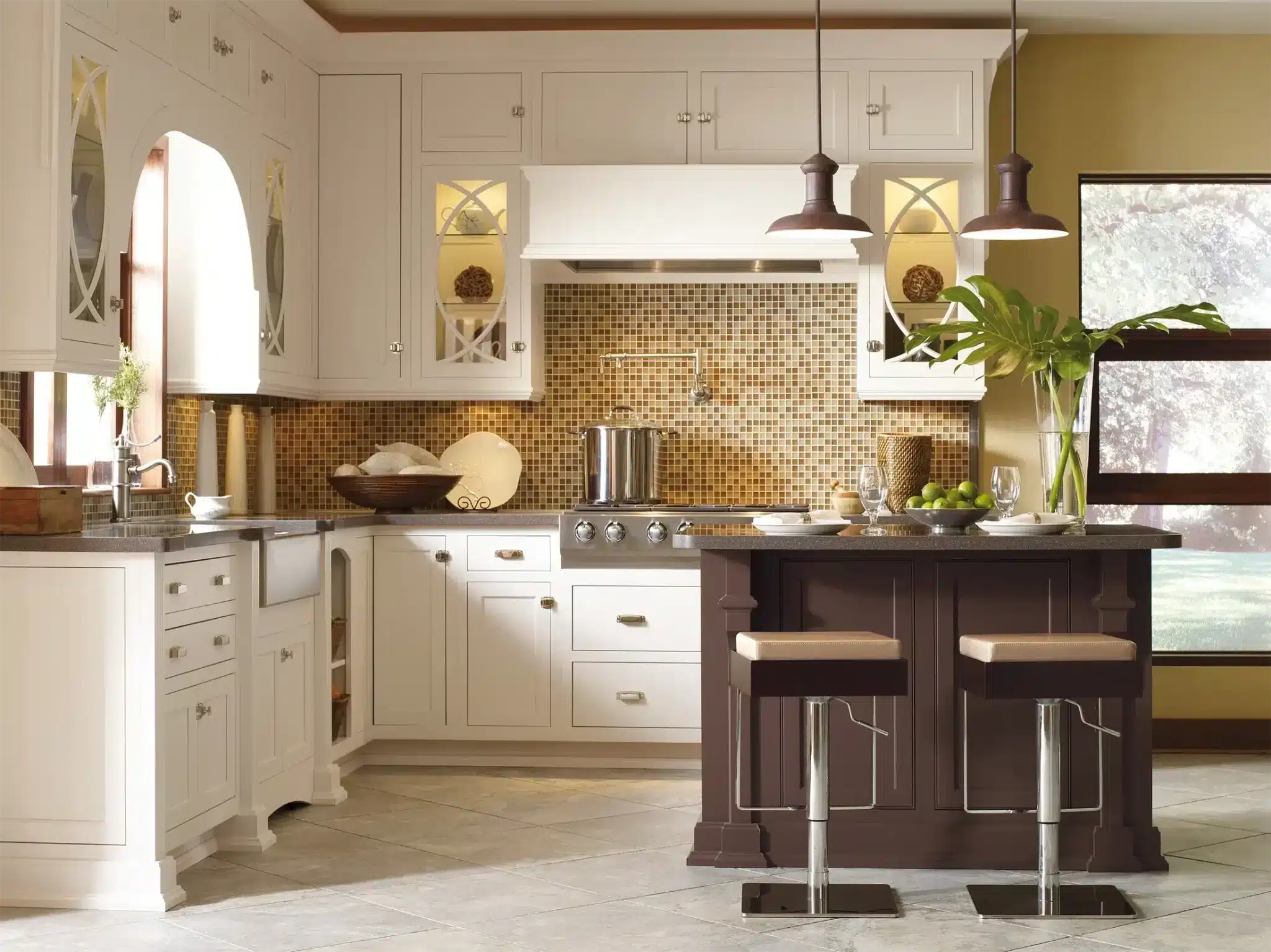 a kitchen with a sink and a window